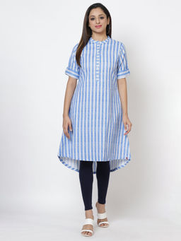 Biba - Blue Stripes Kurta
