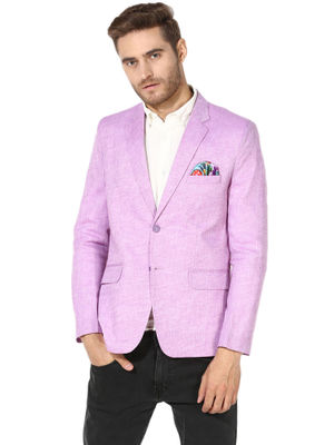 Buy HANGUP Purple Solid Casual Blazer 