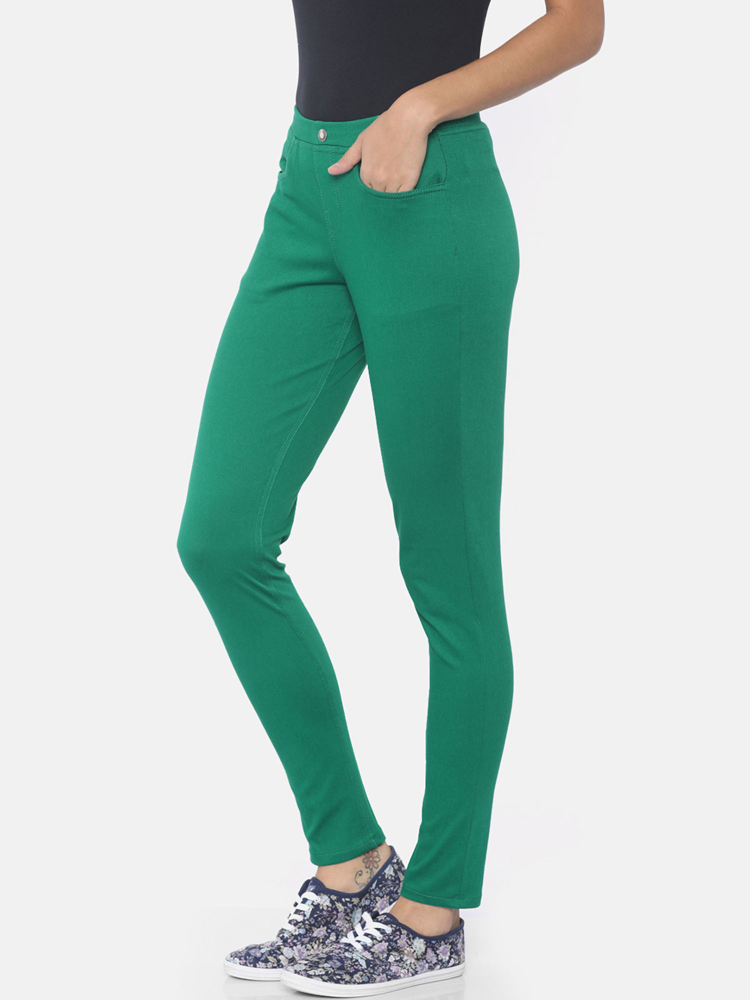 Go Colors Peacock Green Jeggings 360ᵒ 