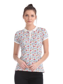 U.S. POLO ASSN. - Multi-Color Regular Fit Floral Print Polo Shirt