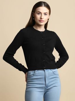 Bravesoul - Black Blended Fabric Cardigan For Ladies