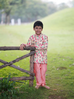 Little Luxury - Royal Bird Bandhgala (Set of 2)