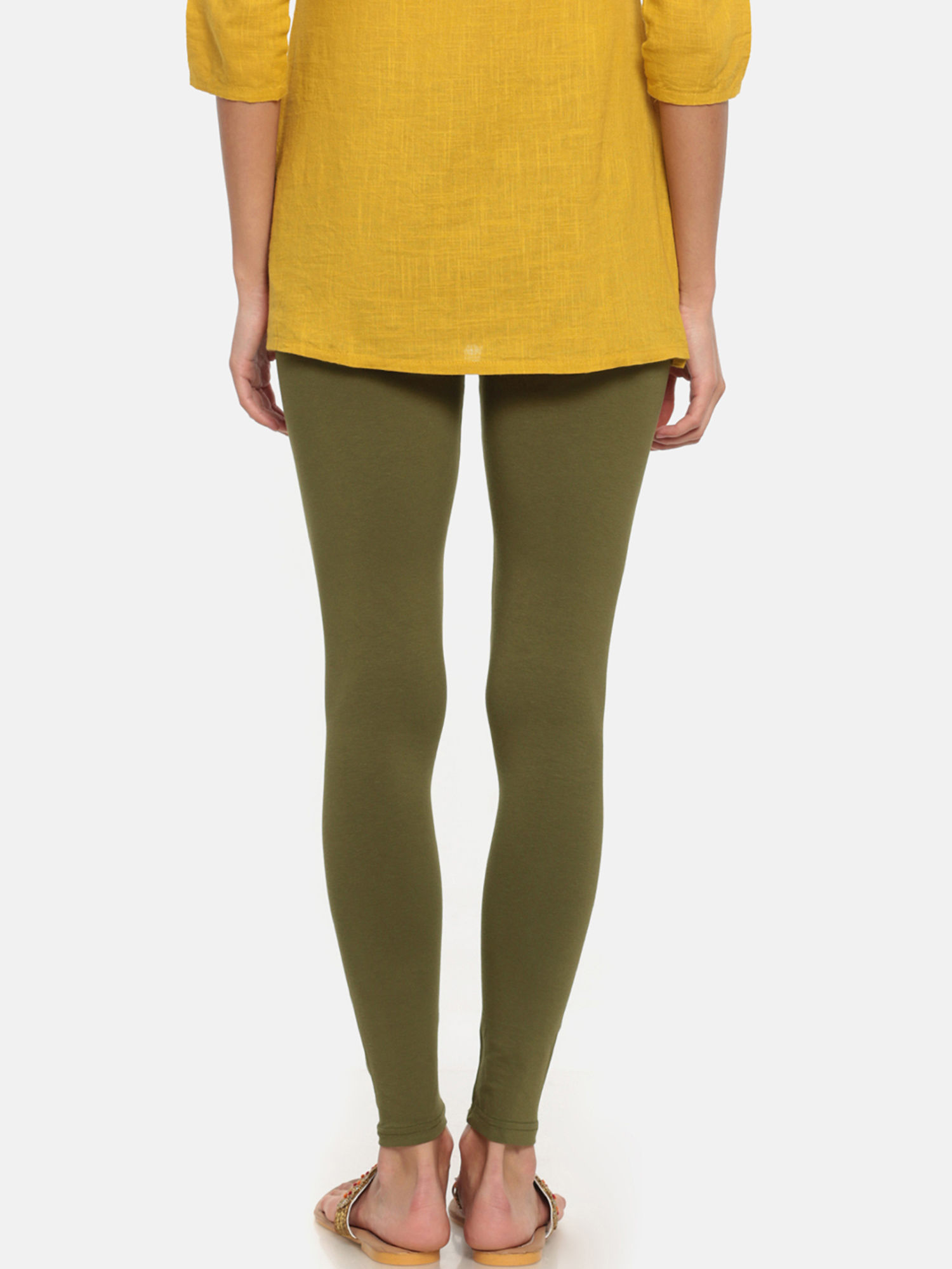 Go Colors Olive Green Leggings 