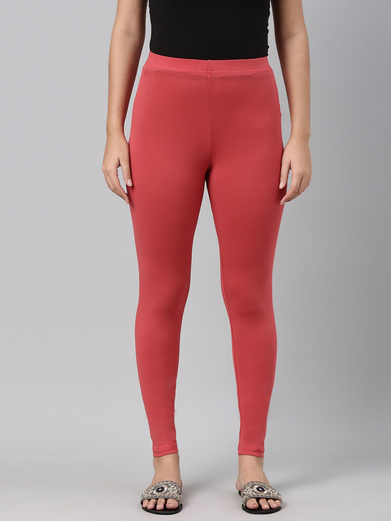 Buy Go Colors Women Solid Red Viscose 