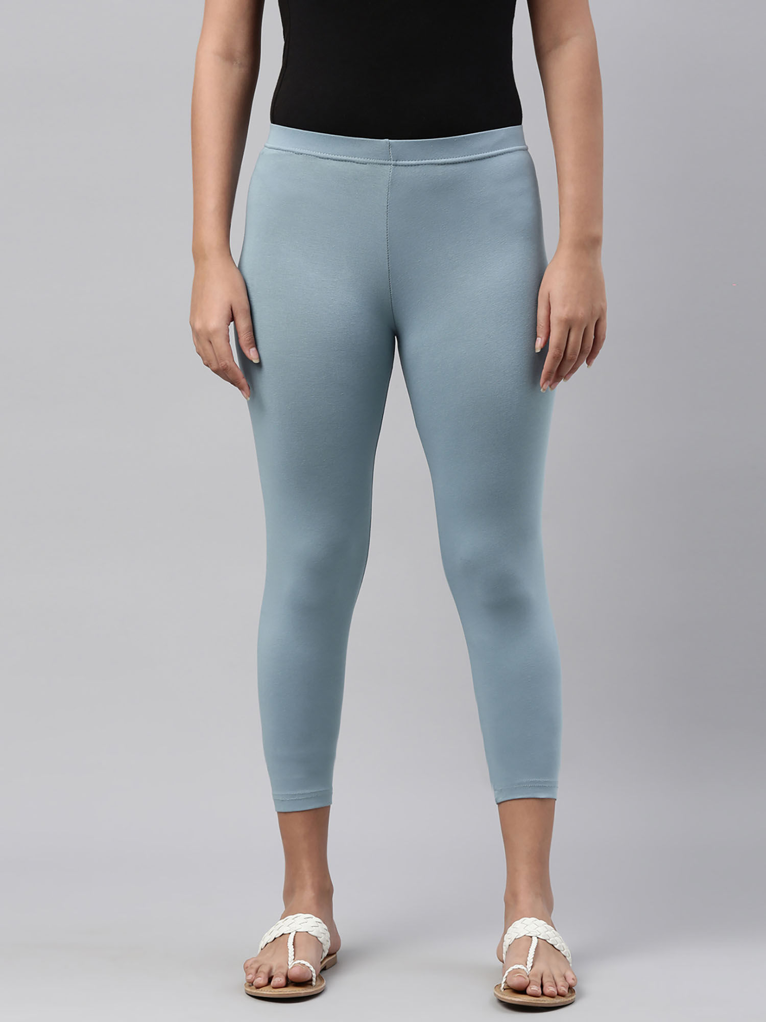 Buy Go Colors Women Dusty Blue Cotton 