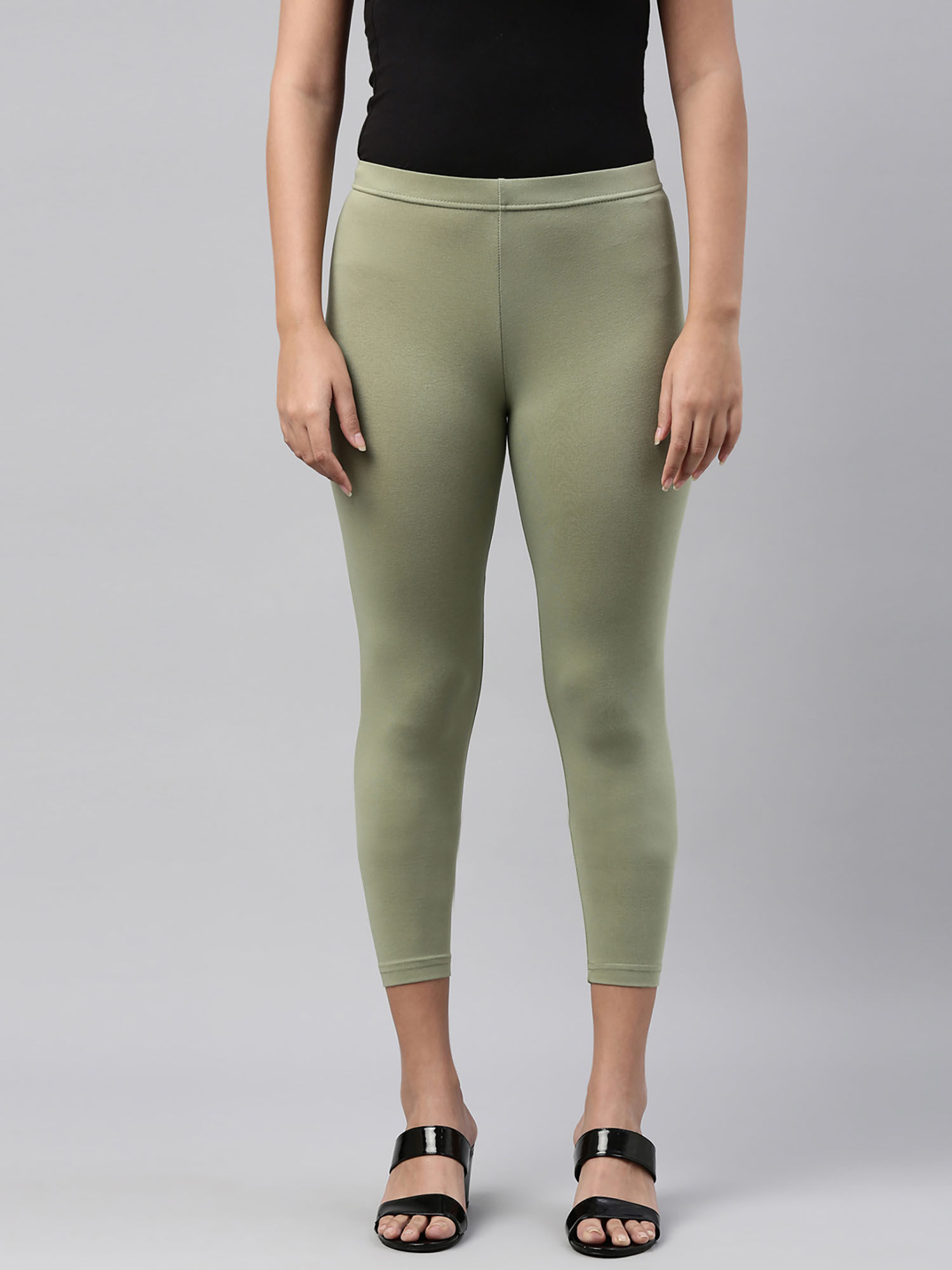 Dusty Green Cotton Churidar Leggings 