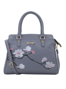 Lapis O Lupo - Grey Flower Embroidery Handbag