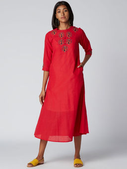 Okhai - Strength Embroidered Cotton Dress