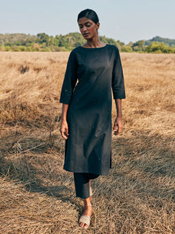 Okhai - Devotion Mirror Work Pure Cotton Long Kurta