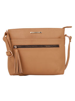 Lapis O Lupo - Beige Front Zip Sling Bag