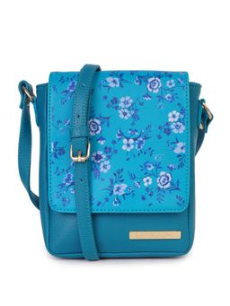 Lapis O Lupo - Turquoise Floral Sling Bag