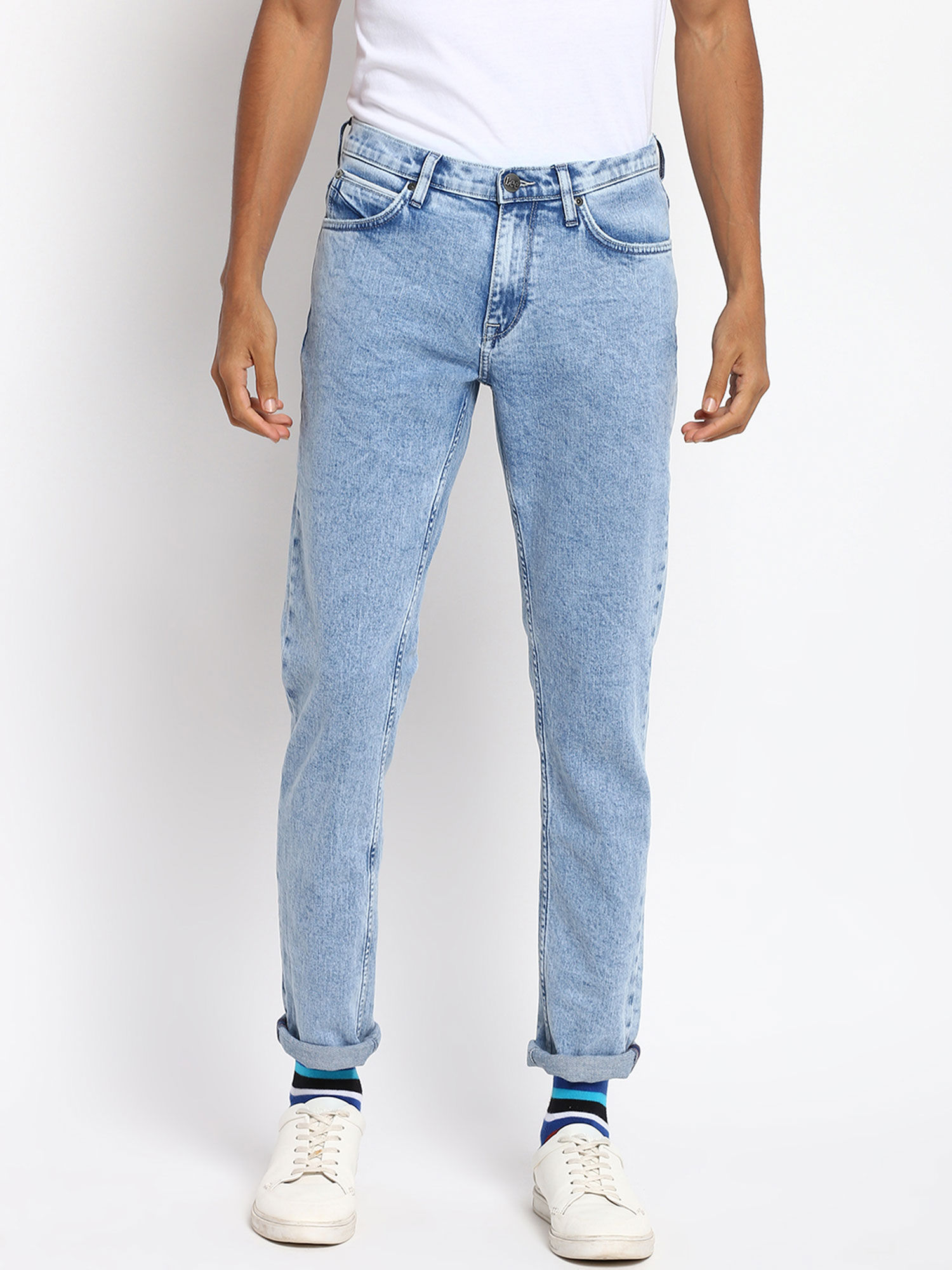 Buy Lee Blue Solid Skinny Fit Jeans 