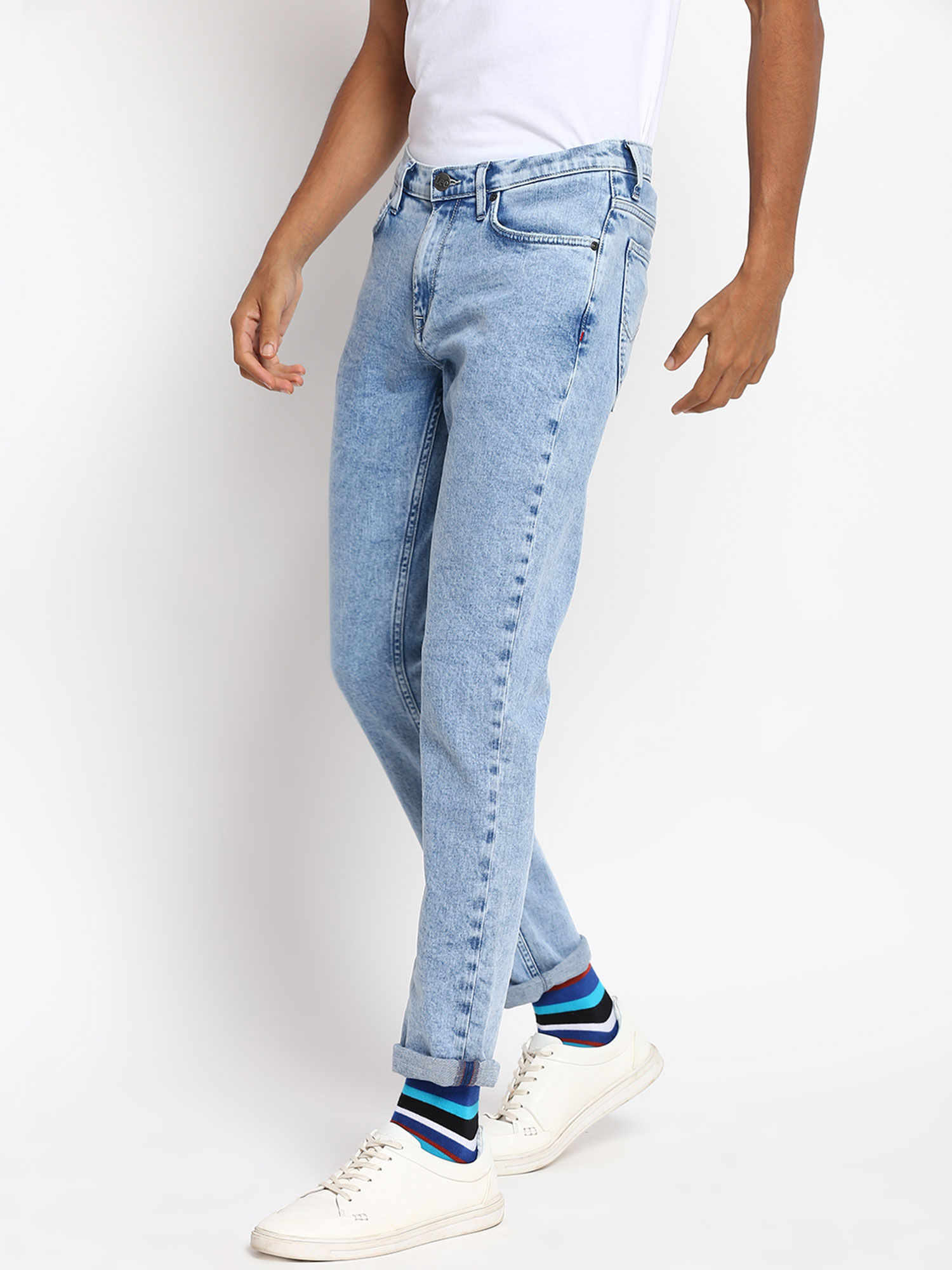 Buy Lee Blue Solid Skinny Fit Jeans 