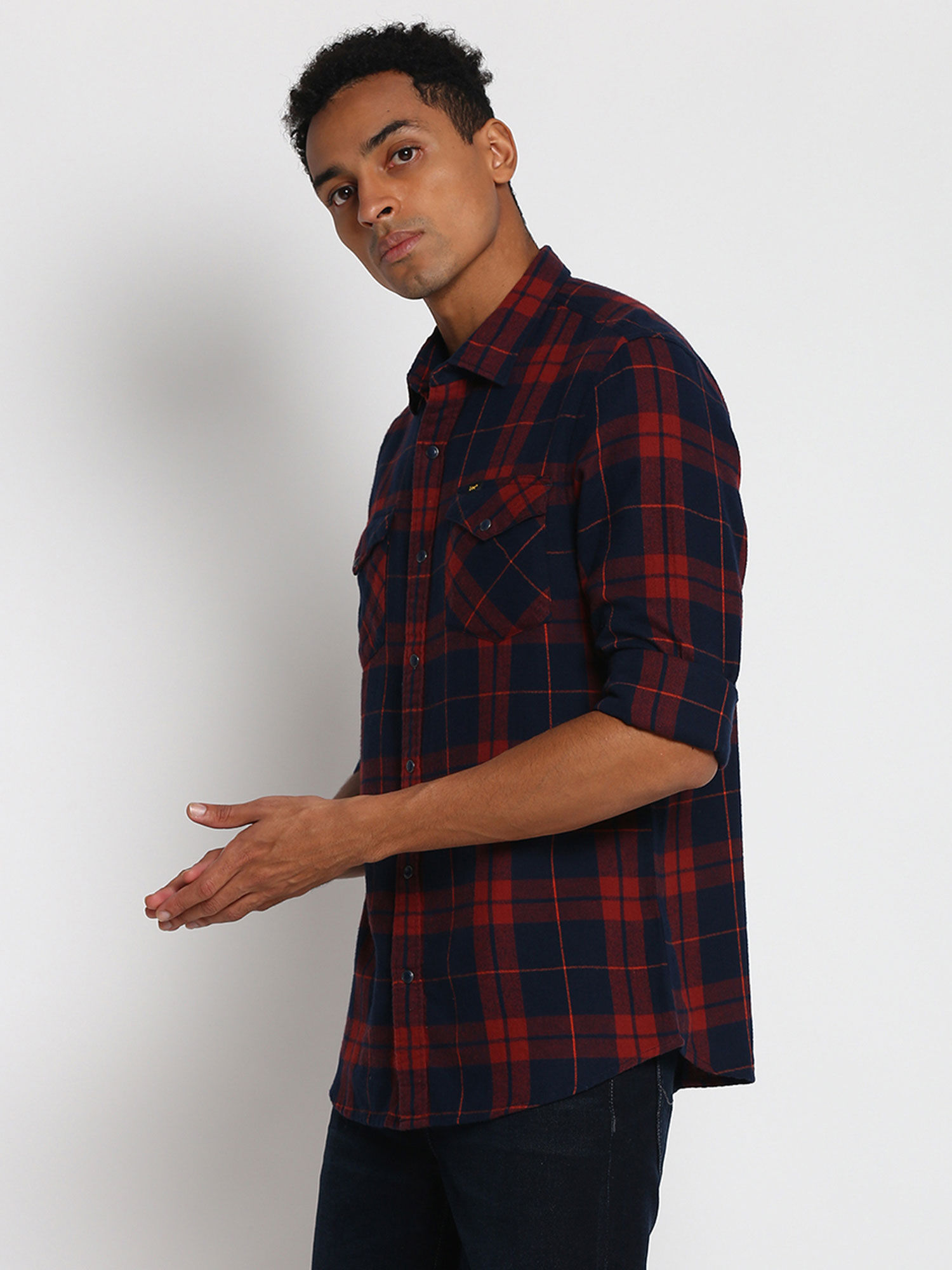Lee Casual Shirts : Buy Lee Navy Blue 