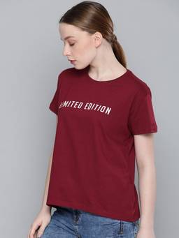 DILLINGER - Maroon Printed T-Shirt