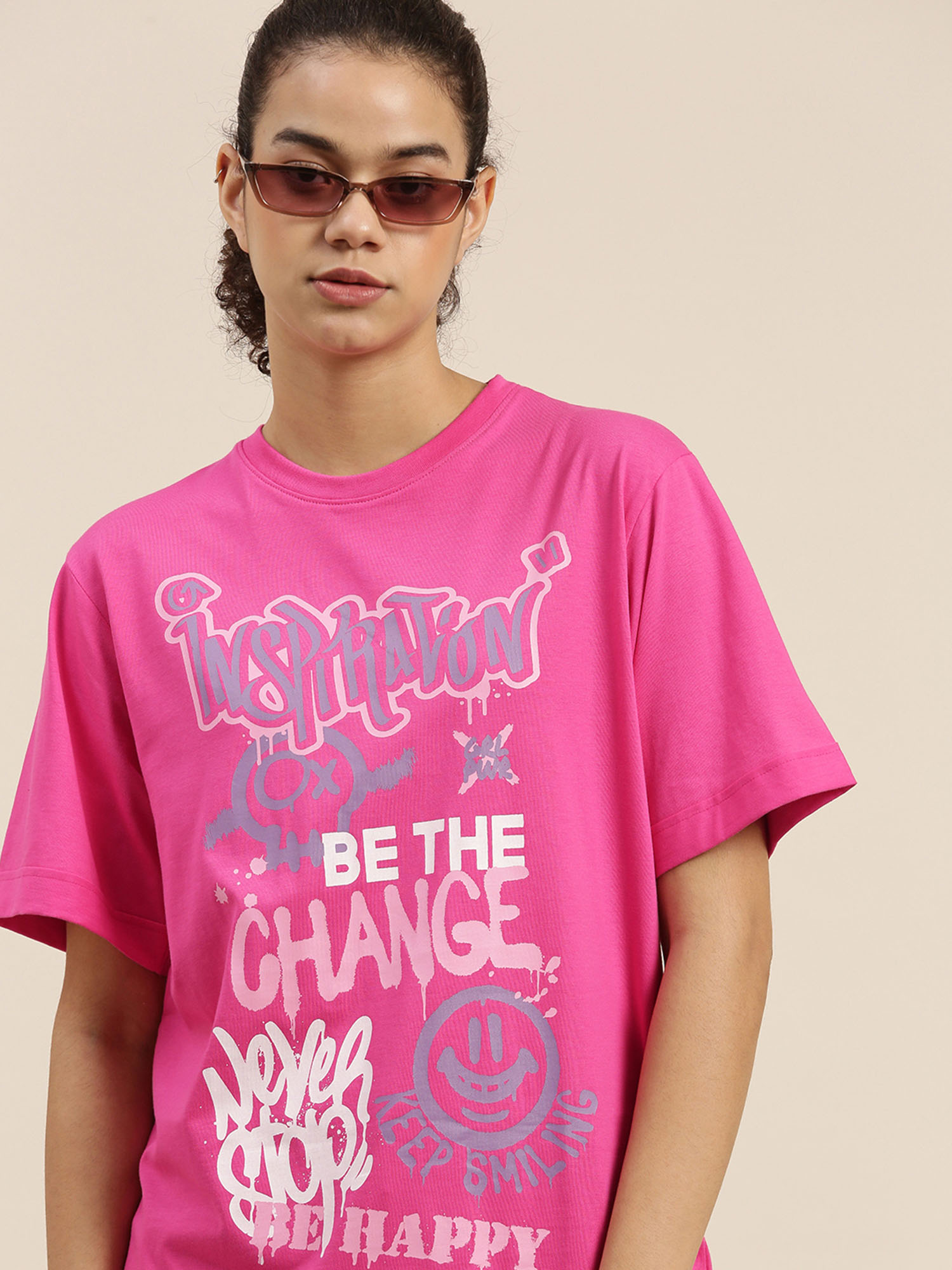 DILLINGER Pink Typographic Oversized 