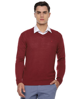 Louis Philippe - Maroon Sweater