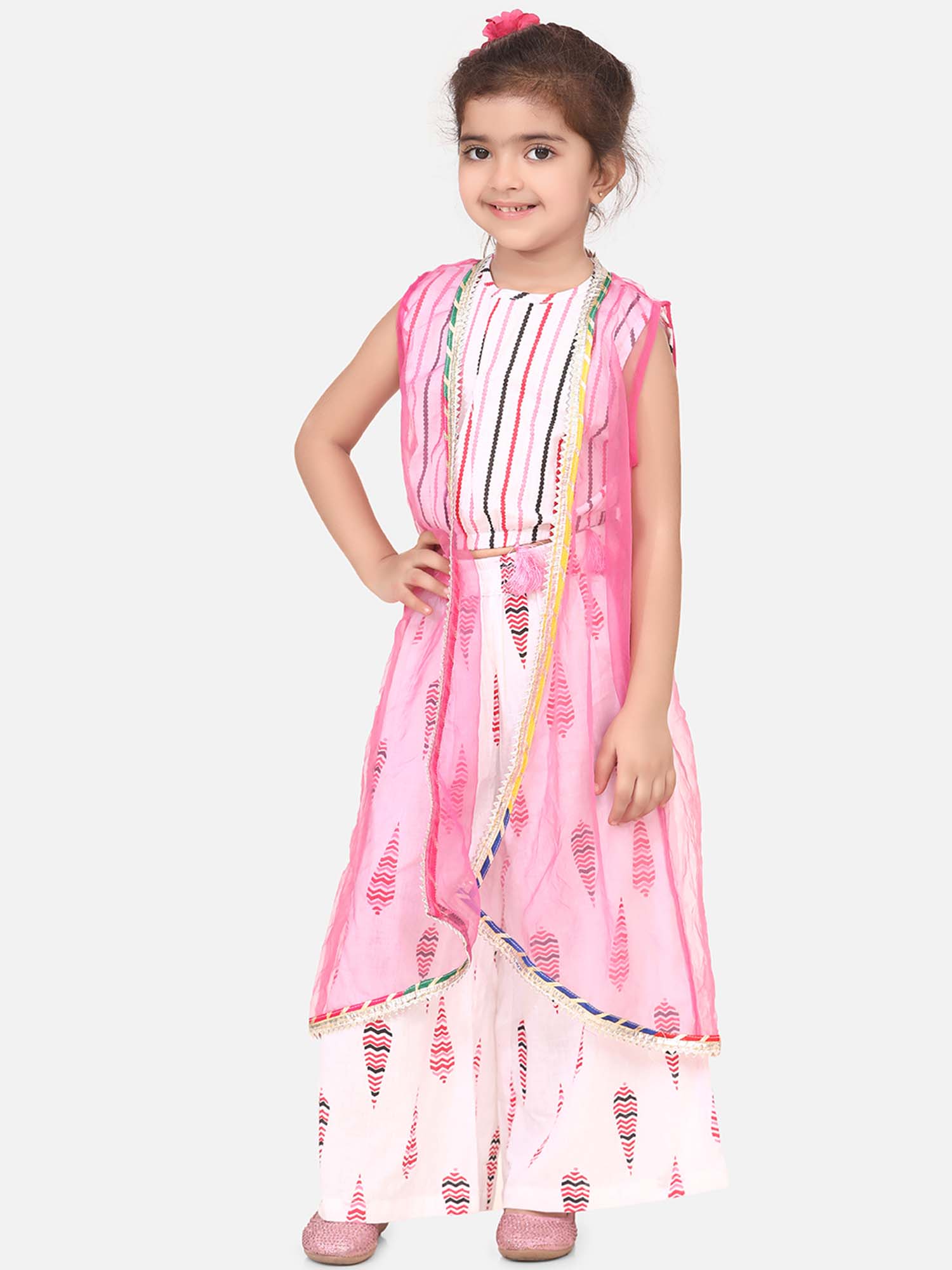 Buy Lilpicks Pink Crop Top Palazzo and 
