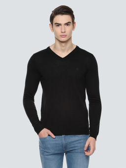 Louis Philippe - Black Solid Sweater