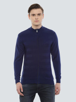 Louis Philippe - Blue Striped Sweater