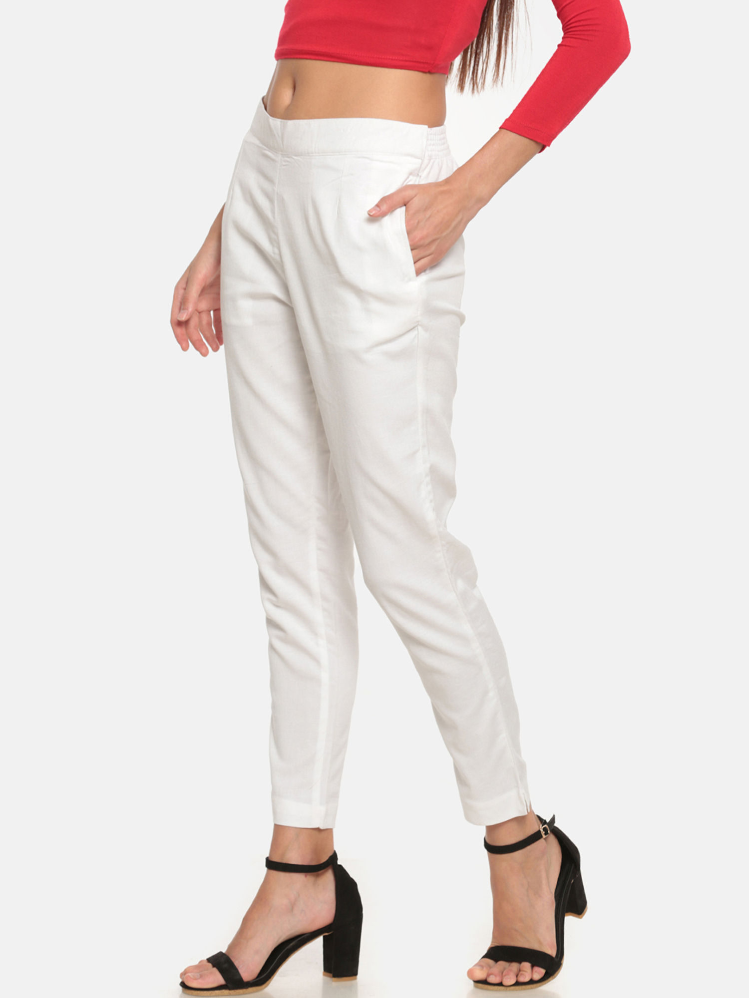 White Pencil Pants Linen Blend 