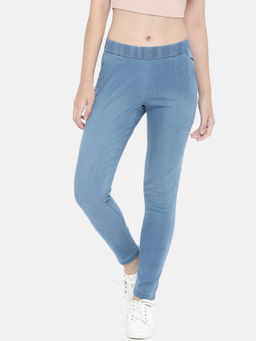 Go Colors - Light Blue Denim Stretch Pants