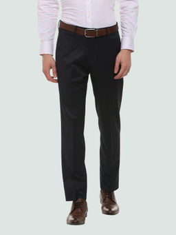 Louis Philippe - Permapress Black Solid Formal Trouser