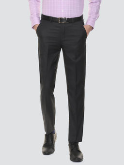 Louis Philippe - Black Self Designed Formal Trouser