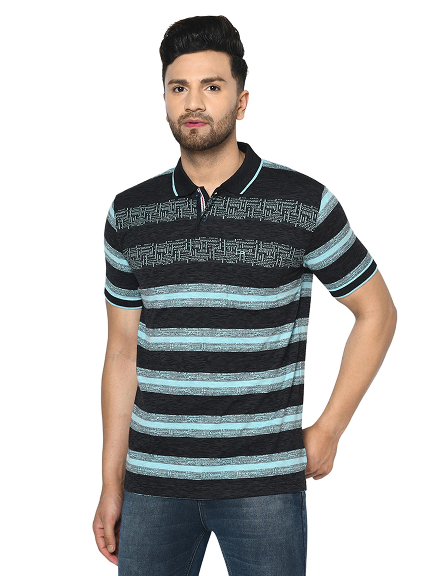 Buy Duke Black Stripes T-Shirt Online 