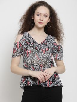 Latin Quarters - Black Printed Top