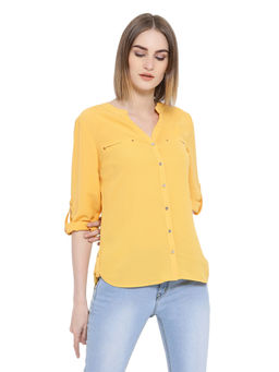 Latin Quarters - Yellow Solid Long Sleeves Shirt