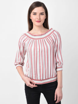 Latin Quarters - Red Stripes 3/4th Sleeve Top