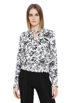 Latin Quarters - Black Printed Long Sleeves Top
