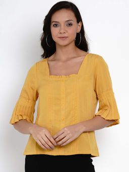 Latin Quarters - Mustard Solid Blouse