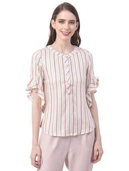 Latin Quarters - Off White Stripes Top
