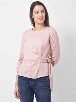 Latin Quarters - Beige Solid Blouse