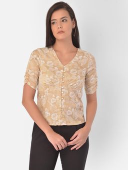 Latin Quarters - Beige Printed Top