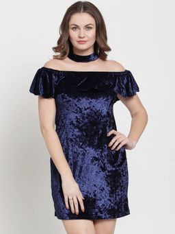 Latin Quarters - Women Navy Solid Sheath Dress