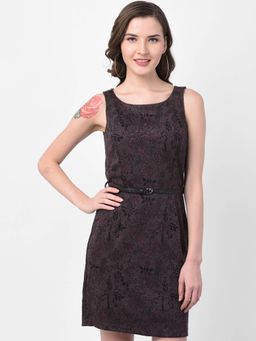 Latin Quarters - Jacquard Knit Purple Shift Dress