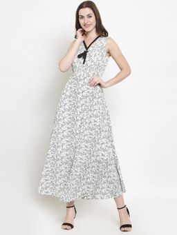 Latin Quarters - Off White Printed Maxi Dress