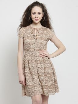Latin Quarters - Beige Patterned Dress