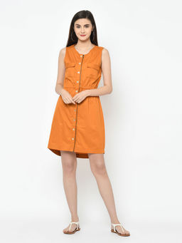 Latin Quarters - Yellow Plain Sleeveless Dress