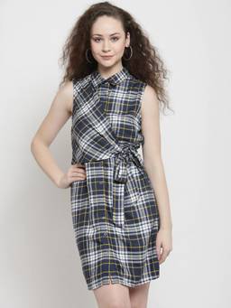 Latin Quarters - Blue Checks Dress