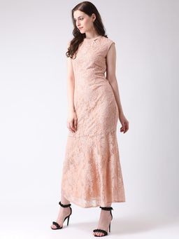 Latin Quarters - Beige Patterned Maxi Dress