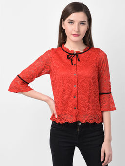 Latin Quarters - Red Detailing Bell Sleeves Shirt