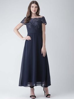 Latin Quarters - Navy Blue Solid Dress