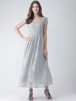 Latin Quarters - Grey Detailing Short Sleeves Dress