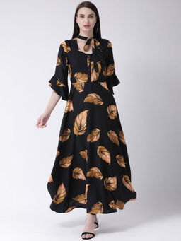 Latin Quarters - Yellow Printed 3/4th Sleeve Dress