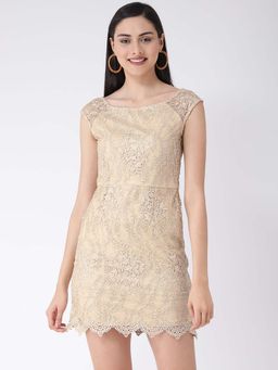Latin Quarters - Beige Solid Dress