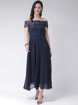 Latin Quarters - Navy Blue Solid Dress